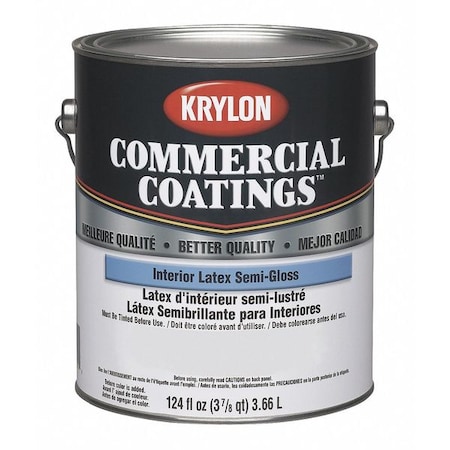 Krylon Interior Paint, Semi-gloss, White, 1 gal. K21327250-16