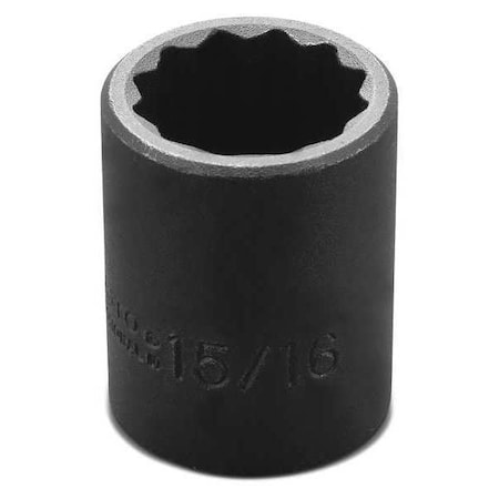 Proto 1/2 in Drive Impact Socket 15/16 in Size 12 pt Standard Depth, Black Oxide J7430