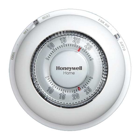 Honeywell Home Manual Thermostat, 1 H, 1 C, Battery Assisted Power Stealing, 20/30VAC T87N1000