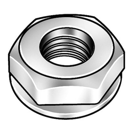 Zoro Select Conical Washer Lock Nut, #10-32, Steel, Not Graded, Zinc Plated, 13/64 in Ht, 100 PK HNCWFI-100-100BX