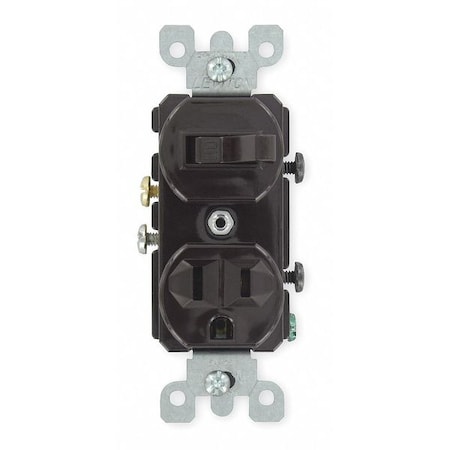 Leviton Wall Switch/Receptacle, 5-15R, 120V 5225