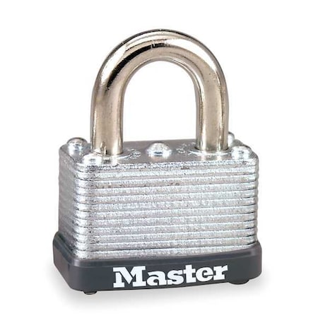 Master Lock Padlock, Keyed Different, Standard Shackle, Rectangular Steel Body, Steel Shackle, 9/16 in W 22