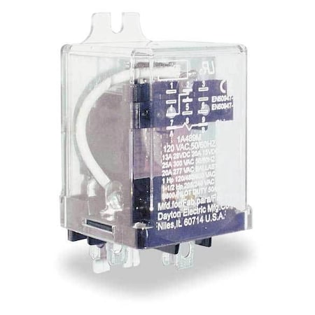 Dayton Side Flange, Enclosed Power Relay, 8, 1/4 in Tab Terminal 2A545