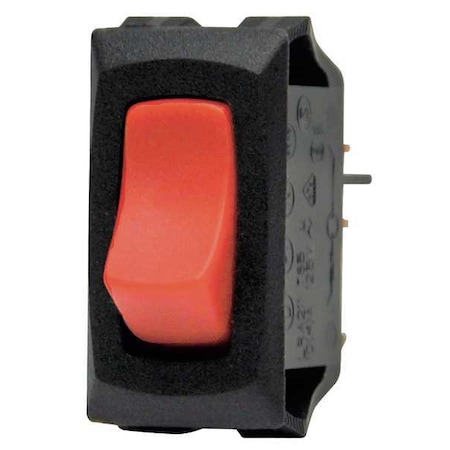 Carling Technologies Lighted Rocker Switch, SPST, 3 Connections LRA911-RS-B/120N