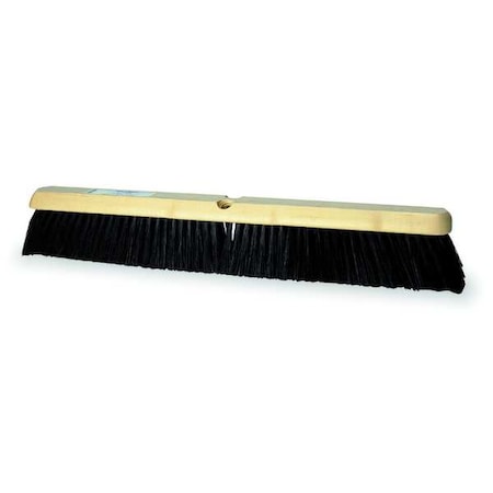 Tough Guy 24 in Sweep Face Push Broom Head, Soft, Natural, Black 2PY48