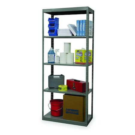 Hallowell Metal Shelving Unit, 24"D x 48"W x 87"H, 5 Shelves, Steel DT5710-24HG