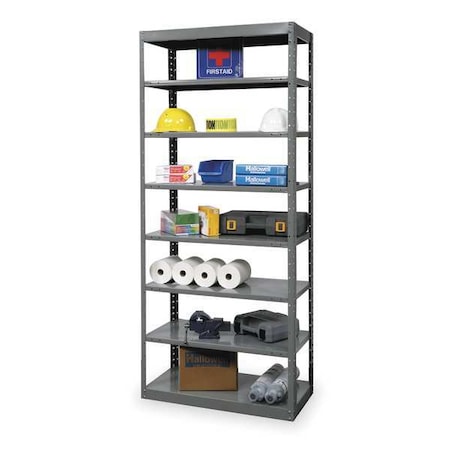 Hallowell Metal Shelving Unit, 18"D x 36"W x 87"H, 8 Shelves, Steel DT5513-18HG