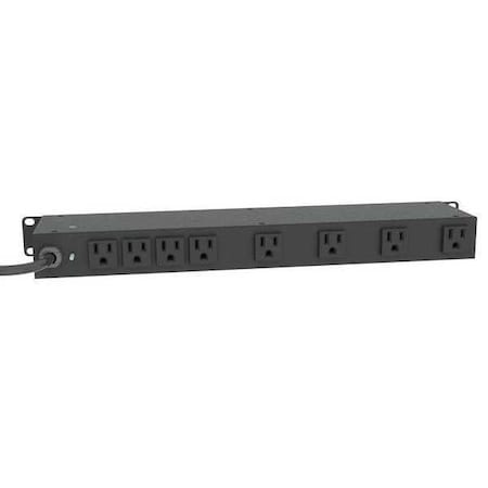 Zoro Select Power Strip, Surge, 5-15R, 5-15P, 15 ft., Black 1BP99