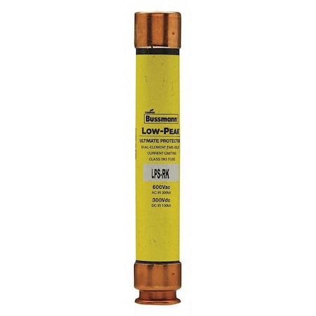 EATON BUSSMANN UL Class Fuse, RK1 Class, LPS-RK-SP Series, Time-Delay, 10A, 600V AC, Non-Indicating LPS-RK-10SP