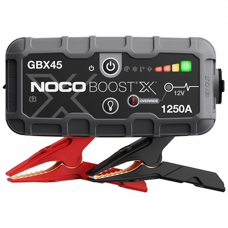 NOCO Jump Starter, 1250 A Input, 2 ft L Cable GBX45