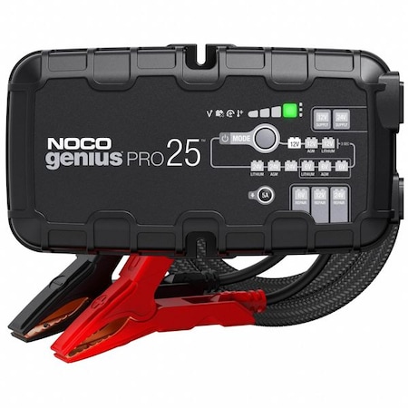 Noco Battery Charger, 25 A Input, 6 ft L Cable GENIUSPRO25