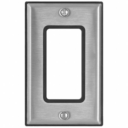 Leviton Decora Device Wall Plate, Number of Gangs: 1 Stainless Steel, Not Applicable Finish, Silver 84401-G40