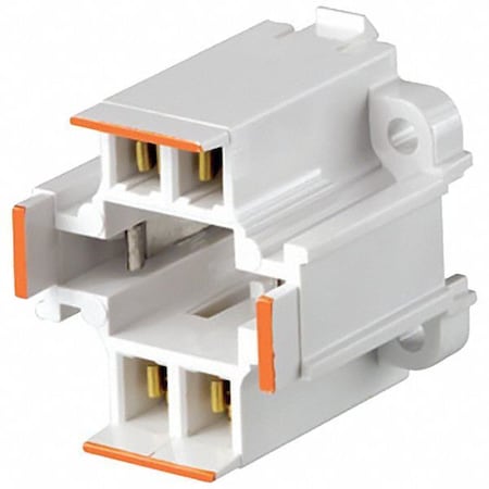 Leviton Lampholder, 75 W, White, 4-Pin (G24q-3) 26725-403