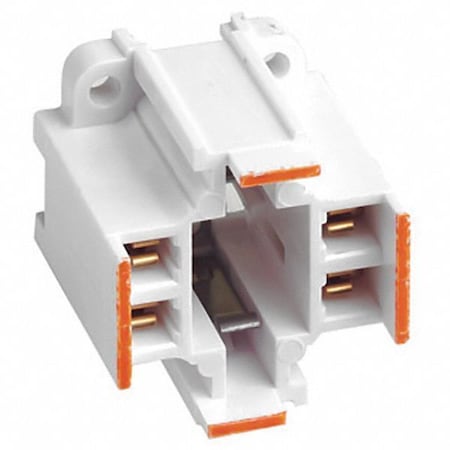 Leviton Lampholder, 75 W, White, 4-Pin (G24q-3) 26725-413