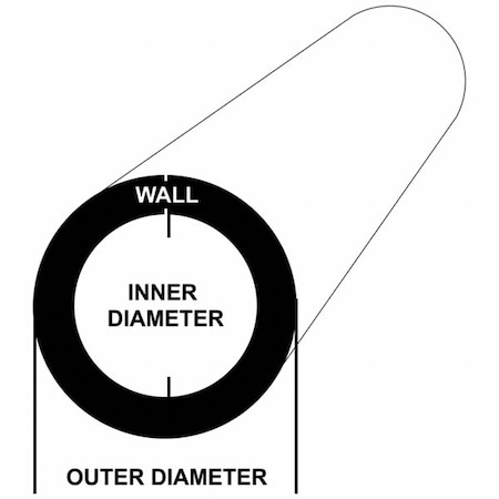 ZORO SELECT SS Round Tube 304, 48 in Overall L 12932_48_0