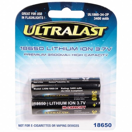 Ultralast Rechargeable Battery, PK2 UL1865-34-2P