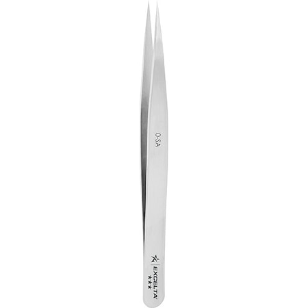 Excelta Tweezers, SS, 4 3/4" L, Straight, Point 0-SA