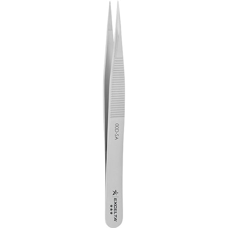 Excelta Tweezers, SS, 4 3/4" L, Straight, Point 00D-SA