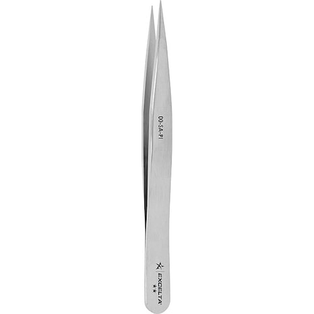 Excelta Tweezers, SS, 4 1/2" L, Straight, Point 00-SA-PI