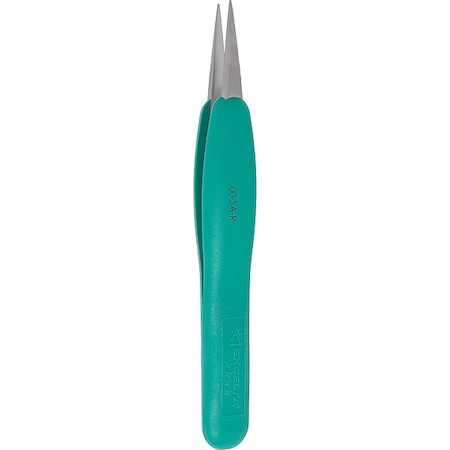 Excelta Tweezers, SS, 5" L, Straight, Flat 00-SA-R