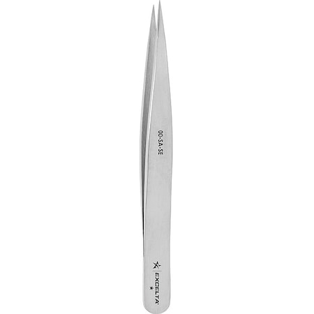 Excelta Tweezers, SS, 4 1/2" L, Straight, Point 00-SA-SE