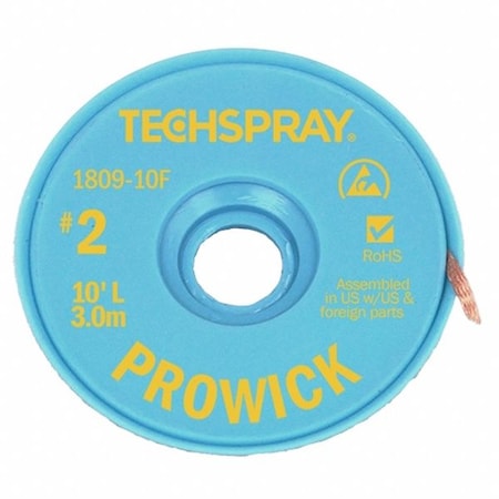 Techspray Pro Wick Yellow No 2 Braid - AS 1809-10F