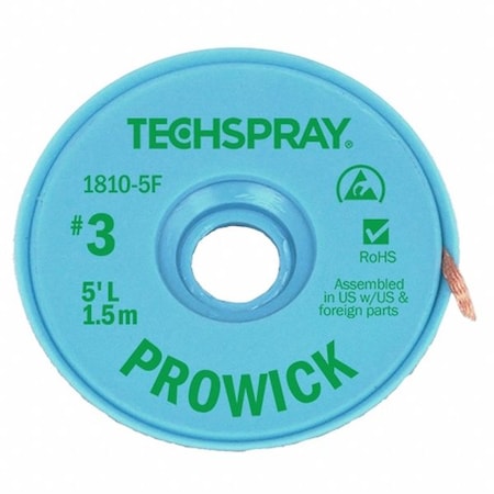 Techspray Pro Wick Green No 3 Braid - AS 1810-5F