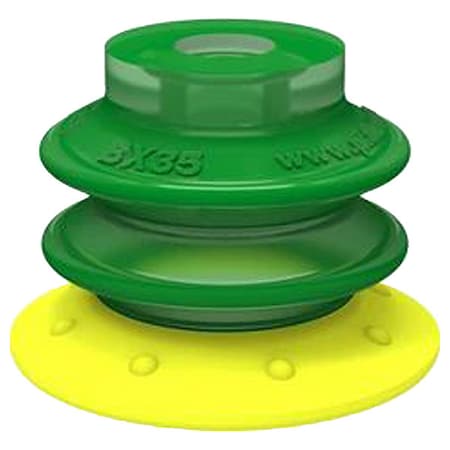 Piab Vacuum Cup, PUR, Yellow, 1.46 in dia., PK5 BX35P.4K.04AD.F