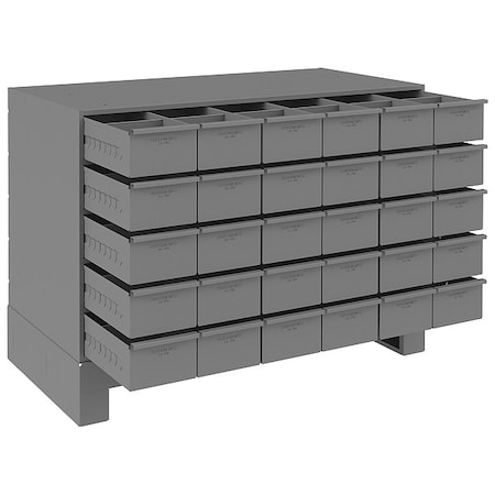 Durham Mfg Prime Cold Rolled Steel, Drawer Bin Cabinet, 17 3/4 in D x 26 1/4 in H x 34 in W 027-95