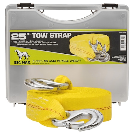 Keeper Emergency Tow Strap, 12,000 lb, 25 ft L 02825