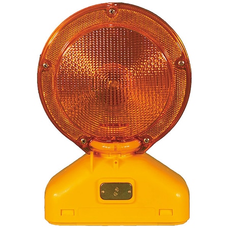 Zoro Select Barricade Light, Amber, 11-1/2" Height, Polycarbonate Lens, Battery, LED, 55 to 75 FPM, Bolt-On 03-10-WAYDC