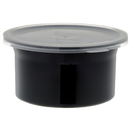 Carlisle Foodservice Crock w/Lid, 0.6 qt., Black, PK12 030003