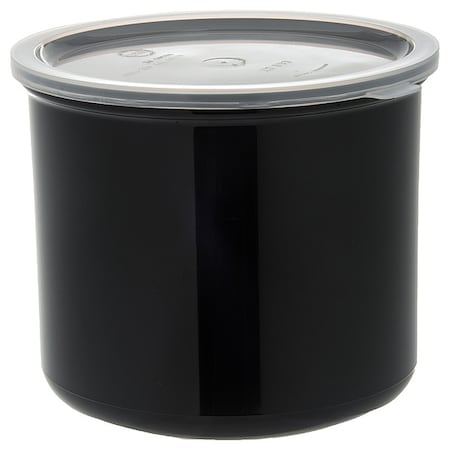 Carlisle Foodservice Crock w/Lid, 4 qt., Black, PK6 030403