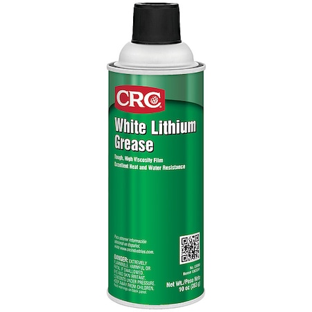 CRC Multipurpose Grease, H2 No Food Contact, NLGI Grade 2, Lithium, 20 oz Aerosol Can, White 03080