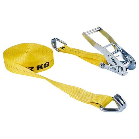 Keeper Tie Down Strap, Wire-Hook, Yellow 04624