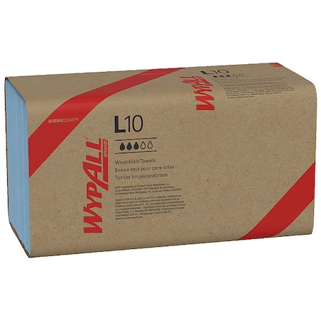 Wypall WypAll GeneralClean L10 Light Cleaning Towels (05123), Banded Dairy Wiper, Limited Use Towels, Blue 05123