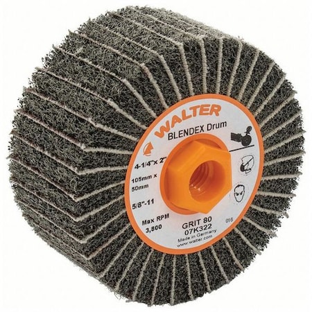 Walter Surface Technologies Finishing Drum, Silicon Carbide, 4 1/4"dia 07K322