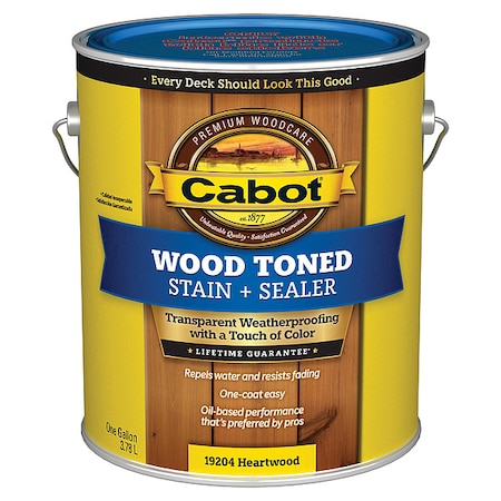 Cabot Exterior Stain, Heartwood, Toned Flat, 1gal 140.0019204.007