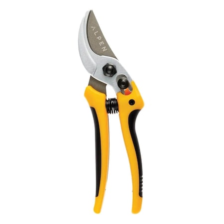 Alpen One Hand Pruner, Bypass Blade, 1 in Cut Cap, Hardened Steel 8 in Tool L Gelbhorn 140