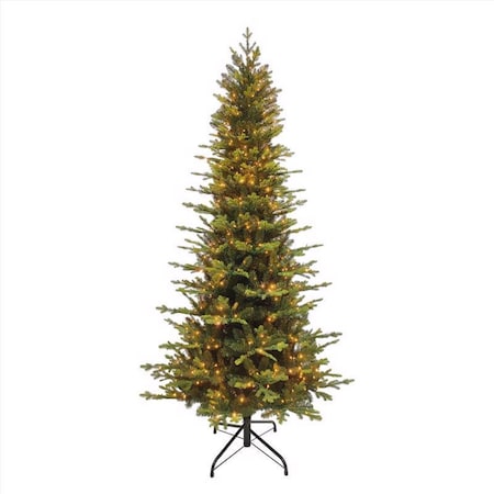 Holiday Bright Lights 1-2 Tree 7-1/2 ft. Slim LED 1582 ct Easton Spruce Cascading Color Changing Chr 24-07063A