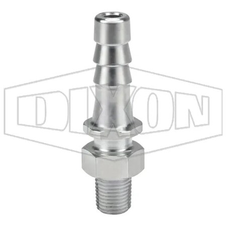 Dixon Boss Hose Stem, 1/4 x 1/2 in, MNPT x Hose Shank, Steel, Domestic MS8X4