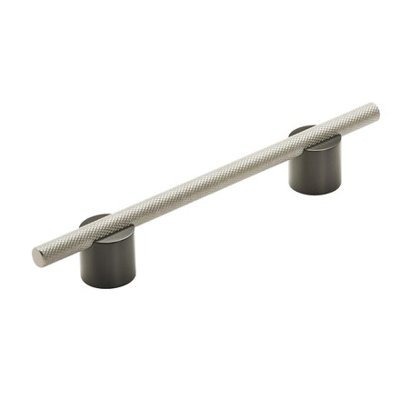 Amerock Transcendent 5-1/16 in 128 mm Center-to-Center Matte Black/Silver Champagne Cabinet Pull BP7414128MBSC
