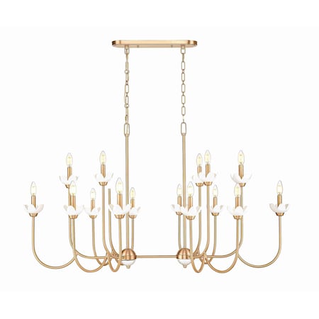 Z-Lite Allistair 16-Light Linear Chandelier, 30.75 in W, Modern Gold 352-56L-MGLD