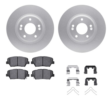 Dynamic Friction Co DFC GEOSPEC Coated Rotors with 5000 Brake Pads - Ceramic and Hardware 4512-03121