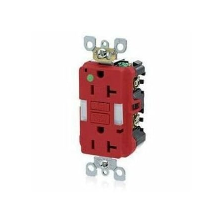 Leviton Self-Test GFCI Receptacle, Hospital Grade, 20 Amp, 125 Volt, 5-20R NEMA GFNL2-HGR