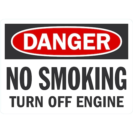 Lyle No Smoking, Turn Off Engine, 7x5, Engineer Grade, White G-17371-ED_7x5