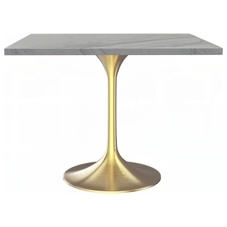 Leisuremod Square 36.41 in W, 29.35 in L, Resin/Stainless Steel, White VT20BG-S36WMR