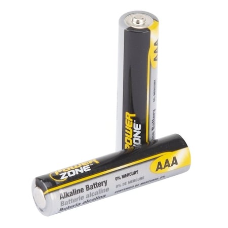 Powerzone Battery, 1.5 V Battery, AAA Battery, Zinc, Manganese Dioxide, and Potassium Hydroxide LR03-24P