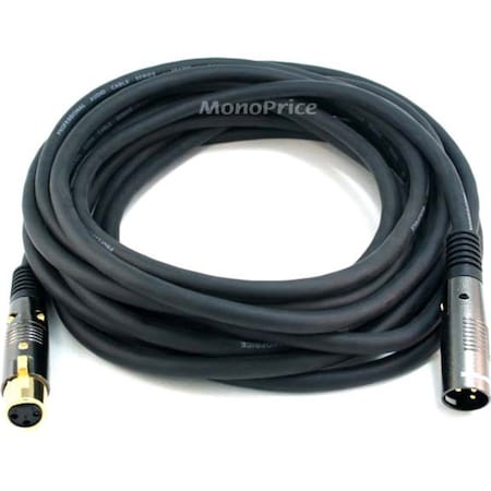 Monoprice 25ft Premier Series XLR Male to XLR Female 16AWG Cable (Gold Plated) 4754