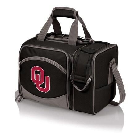 Picnic Time Family Of Brands NCAA Oklahoma Sooners Malibu Cooler Picnic BasketBlack with Gray Accents 508-23-175-454-0